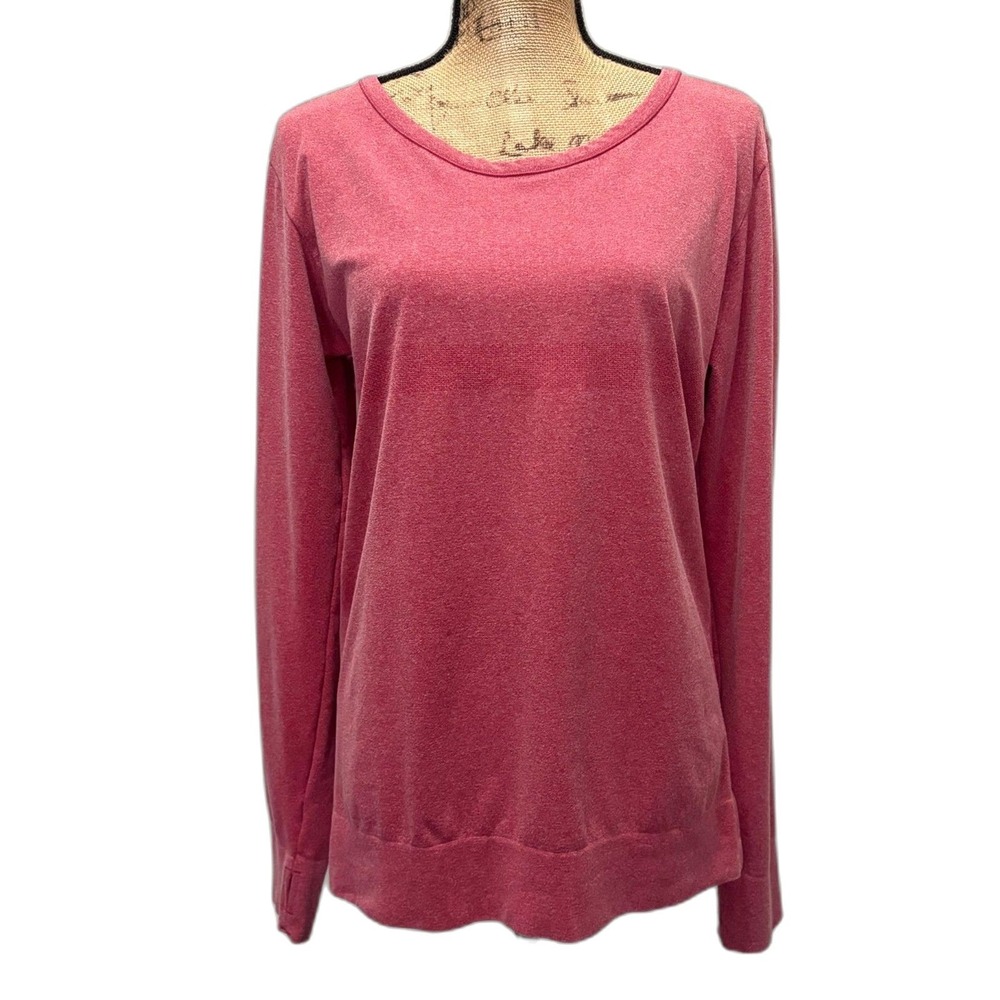 Zyia Active Seamless Active Tee Heather Red Sporty Athleisure T-Shirt Size XL